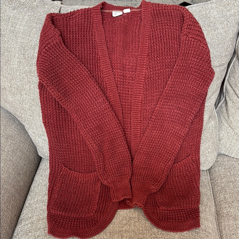 Somedays Lovin Deep Red Knit Cardigan